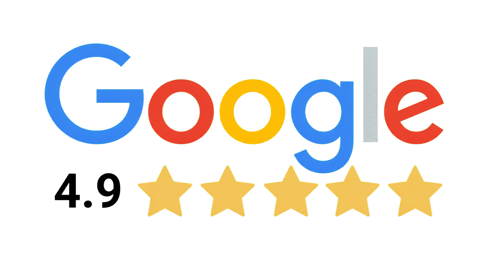 Google rating of 4.9 out of 5