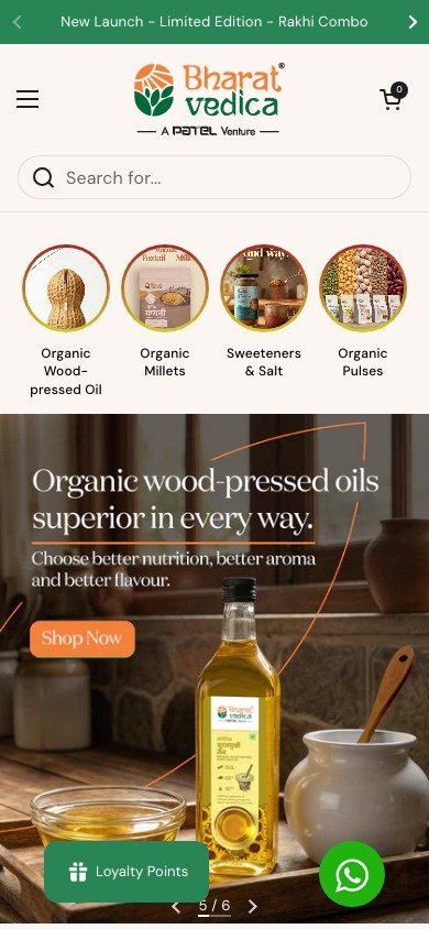 Bharat Vedica mobile storefront