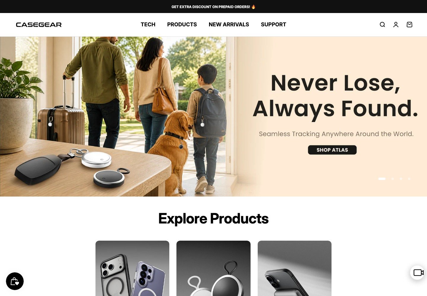 Casegear desktop storefront