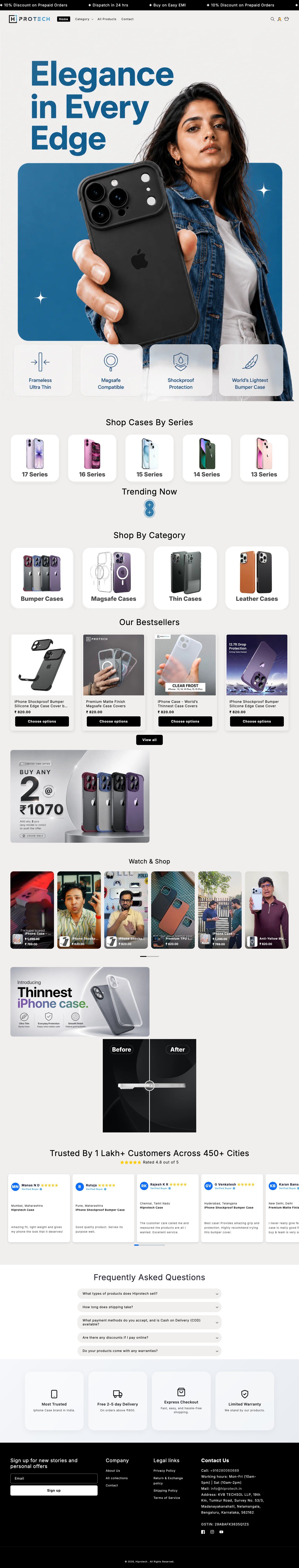 Hiprotech full desktop storefront view