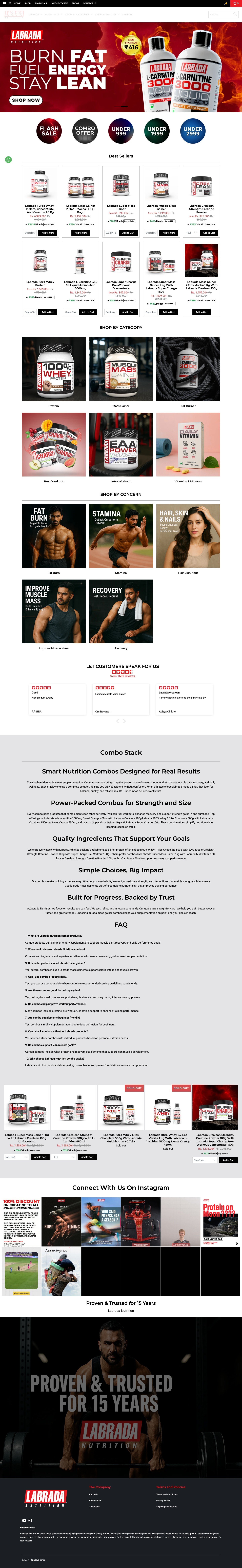 Labrada Nutrition full desktop storefront view
