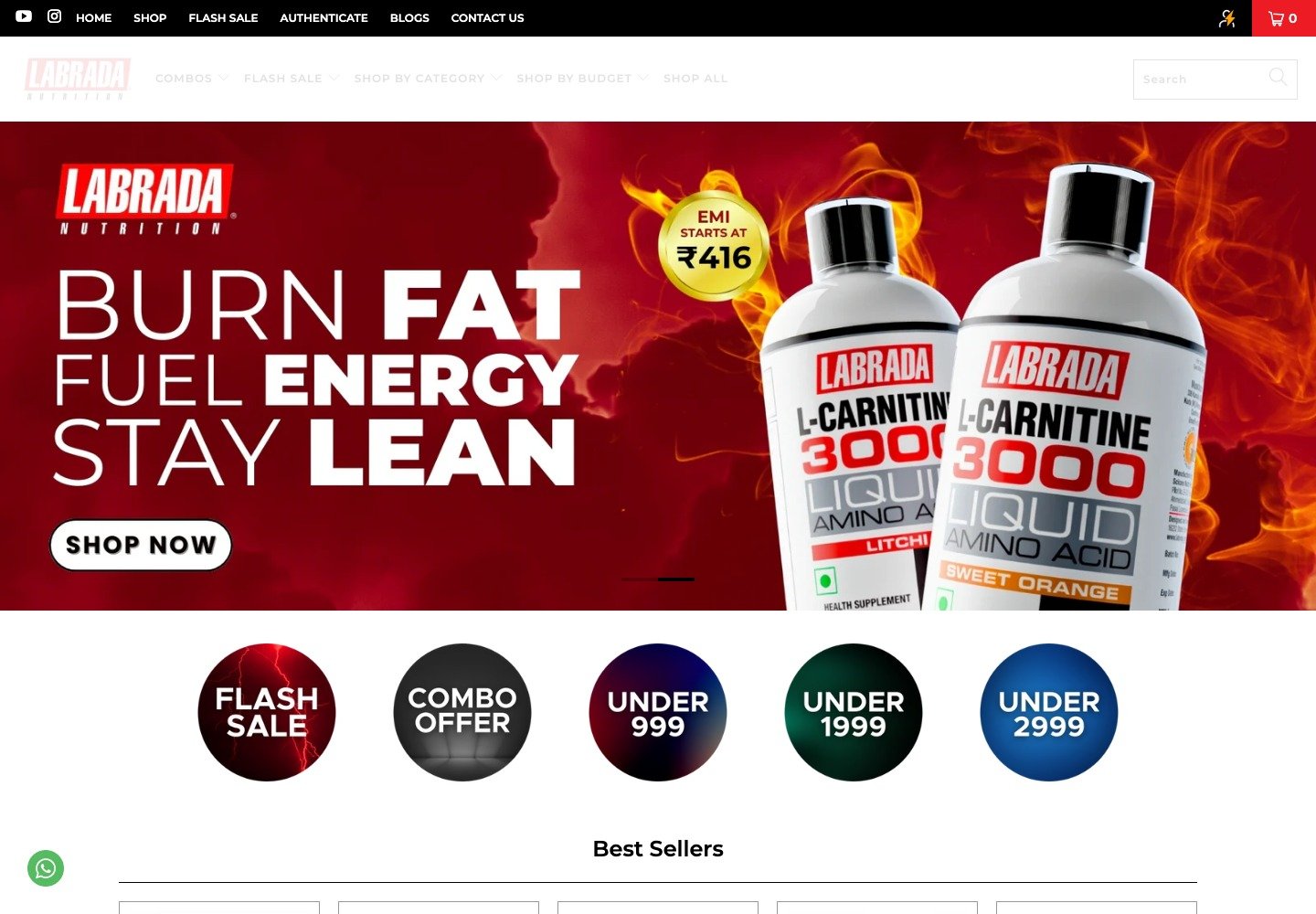Labrada Nutrition desktop storefront