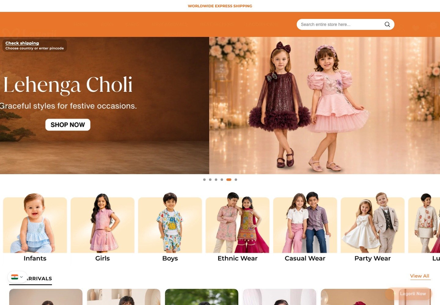 Lagorii Kids desktop storefront