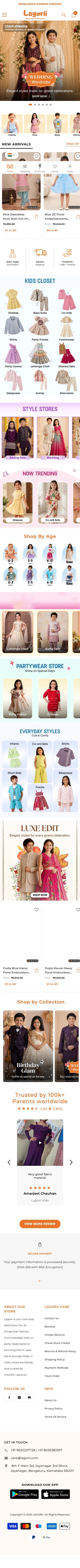 Lagorii Kids full mobile storefront view