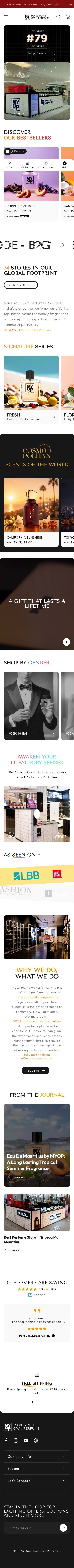 MYOP full mobile storefront view
