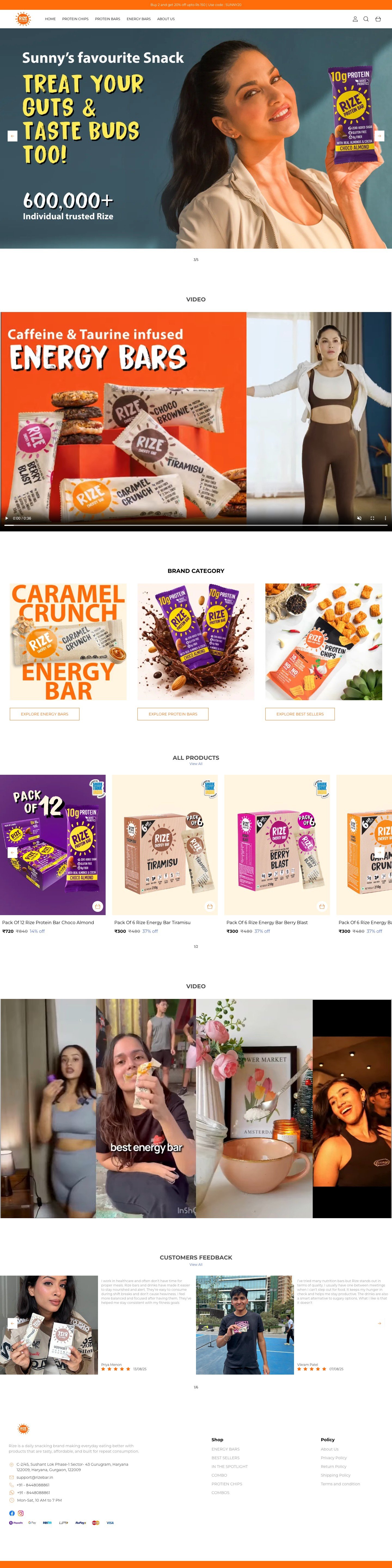 RIZE full desktop storefront view