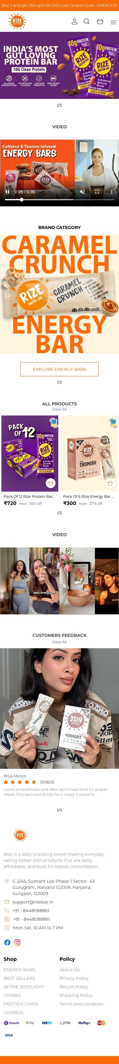 RIZE full mobile storefront view