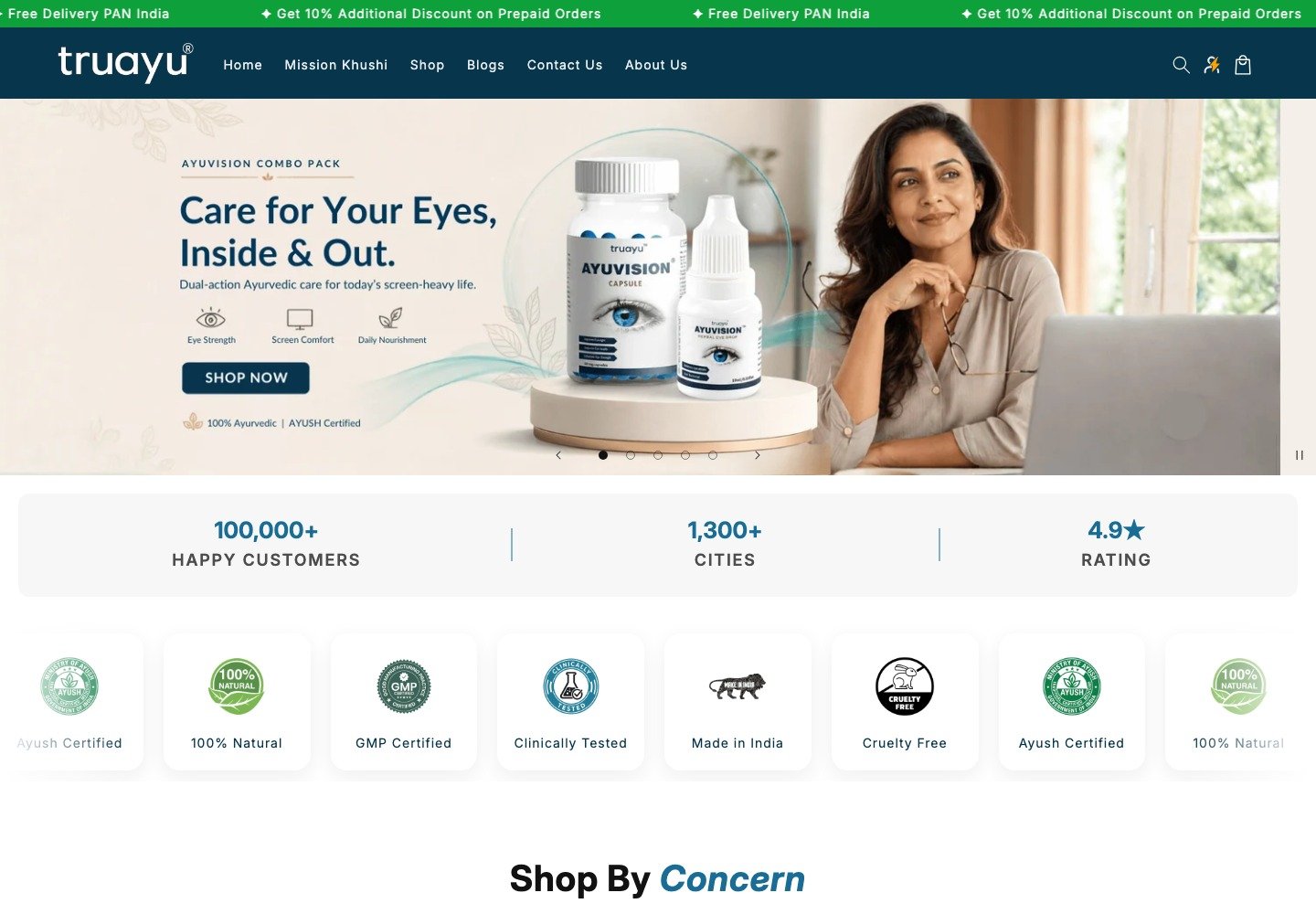 Truayu desktop storefront