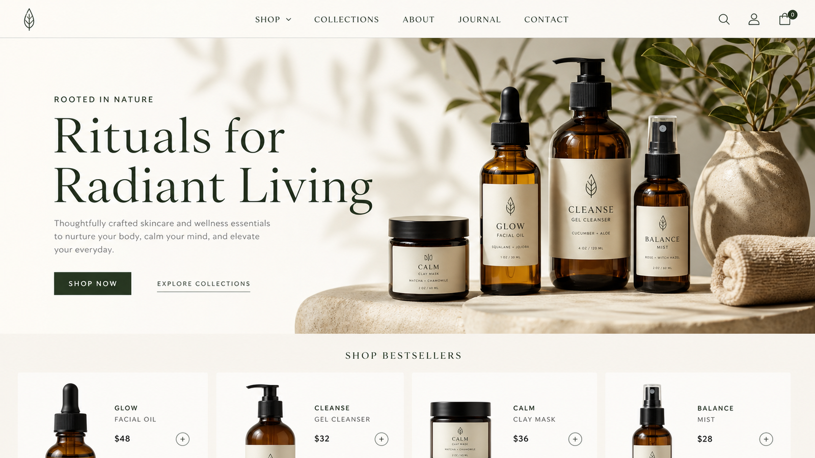 Custom Shopify storefront interface